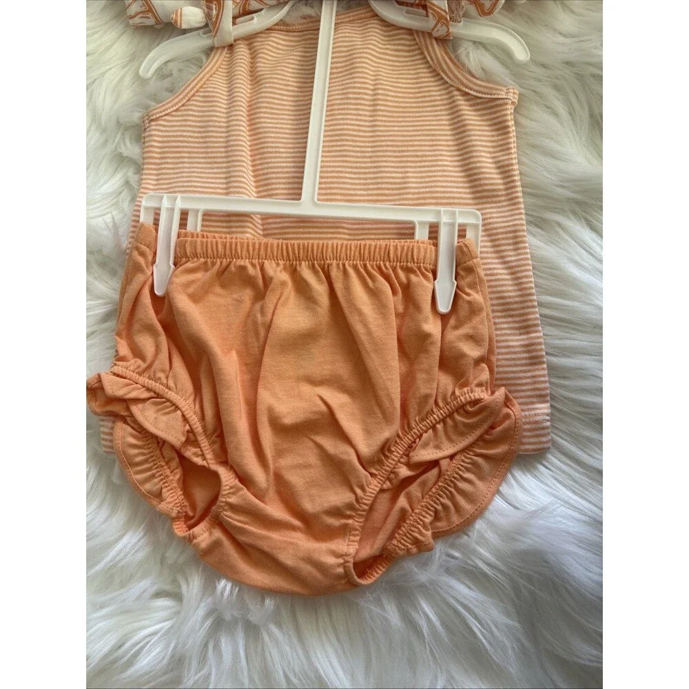 Carters 3 Piece Orange Slice Short Set Sz 12 M